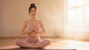 ホットヨガで自律神経を整える深呼吸のポーズ